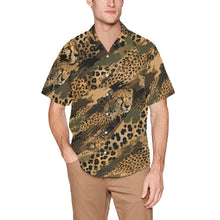 Load image into Gallery viewer, Cheetah camouflage Men's All Over Print Hawaiian Shirt With Chest Pocket
