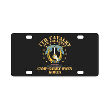 Load image into Gallery viewer, Army - 4th Squadron 7th Cavalry - Camp Gary Owen Korea X 300 Classic License Plate
