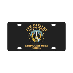 Army - 4th Squadron 7th Cavalry - Camp Gary Owen Korea X 300 Classic License Plate