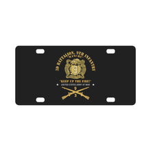 Load image into Gallery viewer, Army - 3d Bn 9th Infantry Regiment - DUI - Army At War w IN Branch Classic License Plate
