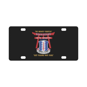 Army - 187th Infantry Regiment - Torii, Rakkasans, Let Valor Not Fail, English, Latin X 300 Classic License Plate