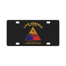 Load image into Gallery viewer, Army - SSI - 12th Armored Division - Mystery Division - US Army X 300 Classic License Plate
