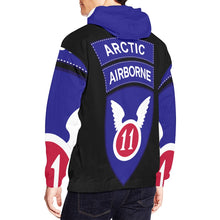 Load image into Gallery viewer, Men&#39;s All Over Print Hoodie (USA Size) (Model H13) - 11th Airborne Division w Arctic Tab wo Txt
