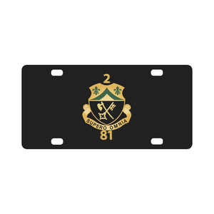 2nd Battalion, 81st Armor - DUI w Regiment Number X 300 Classic License Plate