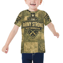 Load image into Gallery viewer, Little Kids' All Over Print Crew Neck T-Shirt -  Young Patriot - Army
