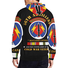 Load image into Gallery viewer, 56th Artillery - Pershing - Nuclear Capable w COLD Svc Medals Men's All Over Print Full Zip Hoodie
