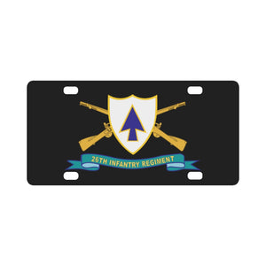 Army - 26th Infantry Regiment - DUI w Br - Ribbon X 300 Classic License Plate