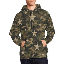 Load image into Gallery viewer, AOP Hoodie - Distressed Camo Stars Pattern Men's All Over Print Hoodie (USA Size)
