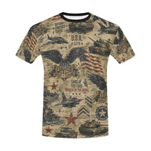 Load image into Gallery viewer, Vintage Military Americana Men's All Over Print Crew Neck T-Shirt
