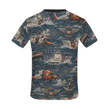 Load image into Gallery viewer, Vintage Coast Guard Maritime Pattern Men's All Over Print Crew Neck T-Shirt
