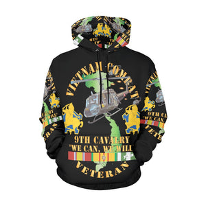 Men's All Over Print Hoodie (USA Size) (Model H13) - Vietnam Combat Cavalry Veteran w 9th Cav Helicopter