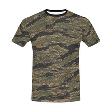Load image into Gallery viewer, Distressed Tiger Stripe Camouflage Pattern Men's All Over Print Crew Neck T-Shirt
