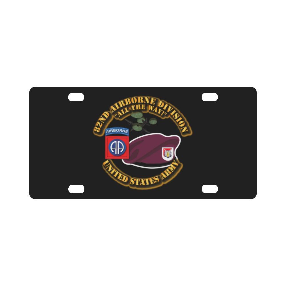 Army - 82nd Airborne Div - Beret - Mass Tac - Maroon - 1 Recon Sqn 17th Cav Classic License Plate