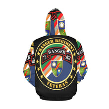 Load image into Gallery viewer, Men&#39;s All Over Print Hoodie (USA Size) (Model H13) - Ranger Regiment Veteran - Scroll - DUI
