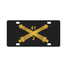 Load image into Gallery viewer, Army - 2nd Bn 41st Artillery w Branch X 300 Classic License Plate
