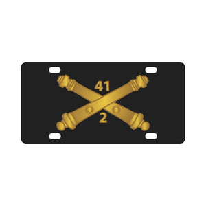 Army - 2nd Bn 41st Artillery w Branch X 300 Classic License Plate