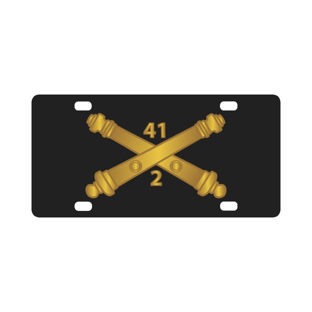 Army - 2nd Bn 41st Artillery w Branch X 300 Classic License Plate