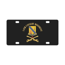 Load image into Gallery viewer, Army - 14th Cavalry Regiment w Cav Br - Red Txt X 300 Classic License Plate
