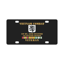 Load image into Gallery viewer, Army - Vietnam Combat Infantry Veteran w 1st Bn 28th Inf - 1st ID Classic License Plate
