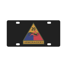Load image into Gallery viewer, SSI - 20th Armored Division w Name Tape X 300 Classic License Plate
