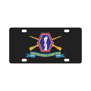 Army - 442nd Infantry Regimental Combat Team w Br - SSI - Ribbon X 300 Classic License Plate