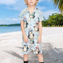Load image into Gallery viewer, 135gsm Children's Casual Beach Set(All-Over Printing) - Penguin Winter Wonderland
