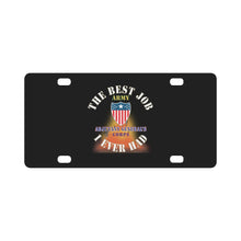 Load image into Gallery viewer, Army - The Best Job I ever had - Adjant General Corps w White Txt - w Explode X 300 Classic License Plate
