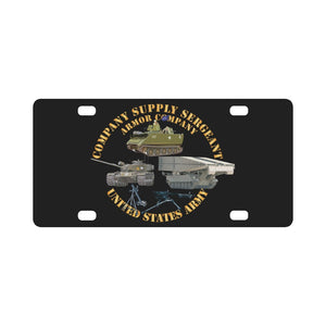 Army - Company Supply Sergeant - Armor Company w Weapons and Vehicles X 300 Classic License Plate