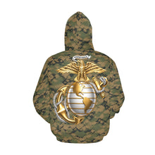 Load image into Gallery viewer, AOP Hoodie - USMC Camouflage Pattern w Eagle Globe Anchor  Men's All Over Print Hoodie (USA Size) (Model H13)
