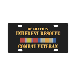 Opn Inherent Resolve (OIR) SVC Bar - Combat Veteran X 300 Classic License Plate