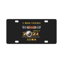 Load image into Gallery viewer, Total Eclipse - 2024 - I was There w Yellow Outline - IOWA Classic License Plate
