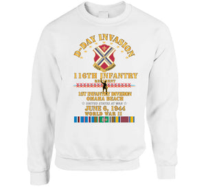 Army - 116th Infantry Regt - 1st Id - D Day W Follow Me W Svc Classic T Shirt, Crewneck Sweatshirt, Hoodie, Long Sleeve