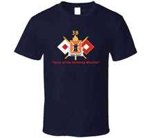 Load image into Gallery viewer, Army - 38th Signal Battalion - Dui - W Bn Number - Sig Br  - Voice Of The Pershing Missiles - No Txt X 300 T Shirt
