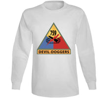 Load image into Gallery viewer, Army - 759th Tank Battalion Ssi W Nametape - Devil Doggers X 300 T Shirt
