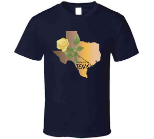 Texas -  Yellow Rose Of Texas W Texas State Map X 300 Classic T Shirt, Crewneck Sweatshirt, Hoodie, Long Sleeve