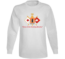 Load image into Gallery viewer, Army - 38th Signal Battalion - Dui - W Bn Number - Sig Br  - Voice Of The Pershing Missiles - No Txt X 300 T Shirt
