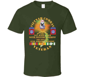 Army - Vietnam Combat Vet -1st Bn, 505th Infantry Regiment, 3rd Bde 82nd Airborne Div W  Dui - Br  W  Vn Svc X 300 T Shirt