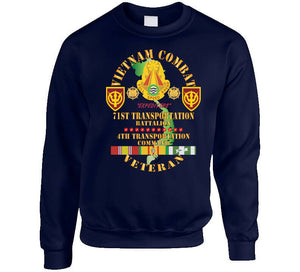 Army - Vietnam Combat Veteran W 71st Transportation Bn, 4th Trans Command W Vn Svc X 300 Classic T Shirt, Crewneck Sweatshirt, Hoodie, Long Sleeve