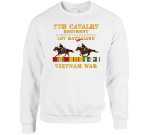 Army - 1st Battalion,  7th Cavalry Regiment - Vietnam War Wt 2 Cav Riders And Vn Svc X 300   Classic T Shirt, Crewneck Sweatshirt, Hoodie, Long Sleeve