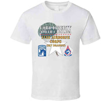 Load image into Gallery viewer, Army - Fort Liberty North Carolina - Xviii Airborne Corps (sky Dragons) - Ssi - Dui W Parachute X 300 T Shirt
