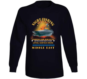 Navy - T-38 - Devil Ray - Night Fishing For Bad Guys - Middle East W Fire X 300 T Shirt