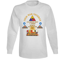 Load image into Gallery viewer, Cold War Vet -  4th Armored Group - Frankfurt Germany W Fire - V Corps, 7th Us Army Ssi W Dui - Cold X 300 Classic T Shirt, Crewneck Sweatshirt, Hoodie, Long Sleeve
