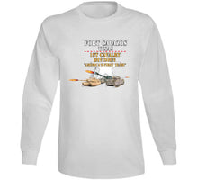Load image into Gallery viewer, Army - Fort Cavazos Texas With White Star 1st Cav W M1abrams, Bradley, M109 Firing X 300 T Shirt
