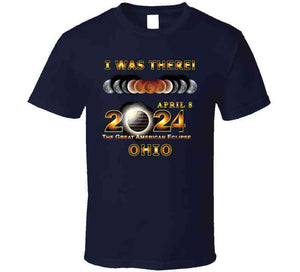 Total Eclipse - 2024 - I Was There W Yellow Outline - Ohio T Shirt