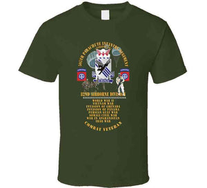 Army - Combat Vet W 505th Pir - 82nd Airborne  W Campaigns - Soldiers - Ssi X 300 T Shirt