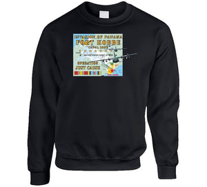 Invasion Of Panama - Just Cause - Fort Kobbe - Cz W Svc Ribbons W Map W C-130s X 300 Classic T Shirt, Crewneck Sweatshirt, Hoodie, Long Sleeve