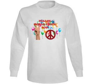 Army - Please World Peace Now W Peace Sign, Hand - Balloons X 300 Classic T Shirt, Crewneck Sweatshirt, Hoodie, Long Sleeve