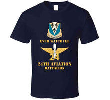 Load image into Gallery viewer, Army - 24th Aviation Battalion - Dui - Ever Watchful W Br - 24 Bn Number X 300 T Shirt
