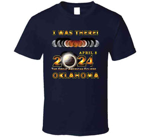 Total Eclipse - 2024 - I Was There W Yellow Outline - Oklahoma T Shirt