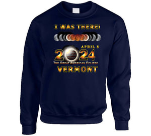 Total Eclipse - 2024 - I Was There W Yellow Outline - Vermont Classic T Shirt, Crewneck Sweatshirt, Hoodie, Long Sleeve
